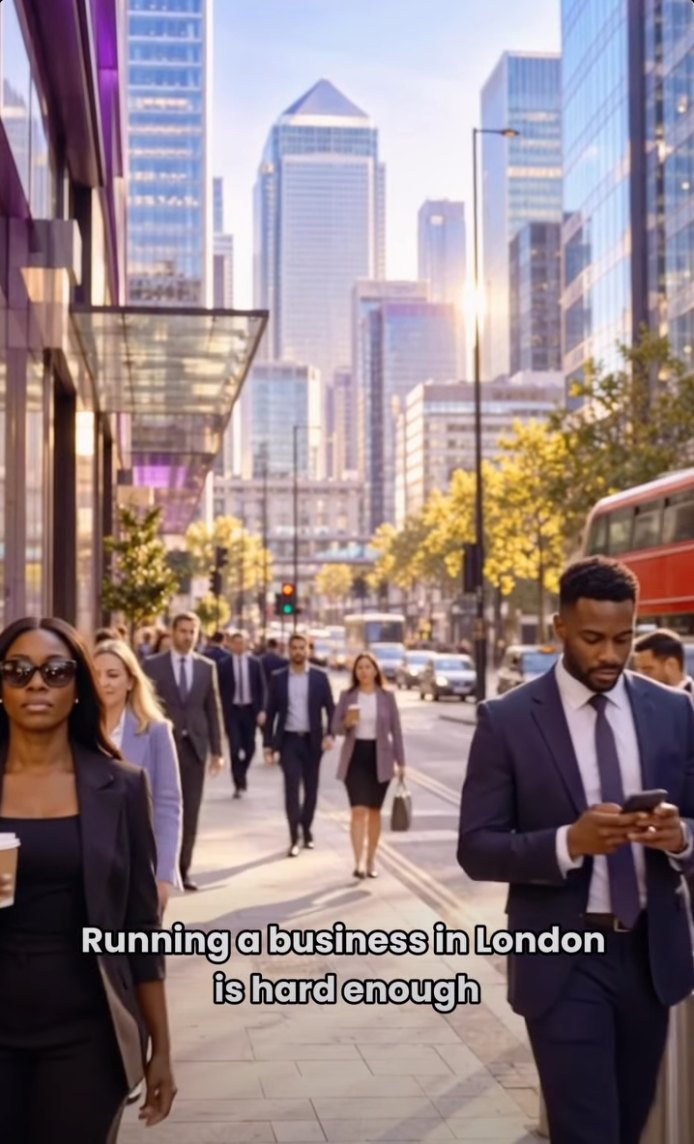 Canary Wharf street scene — Running a business in London is hard enough